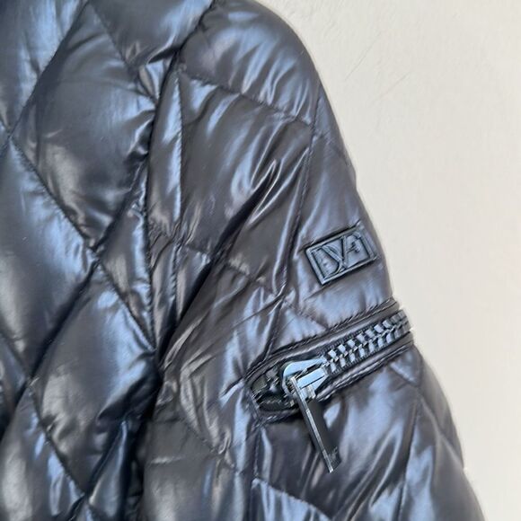 DVF Black Long Feather Blend Puffer Coat XS - Picture 2 of 10